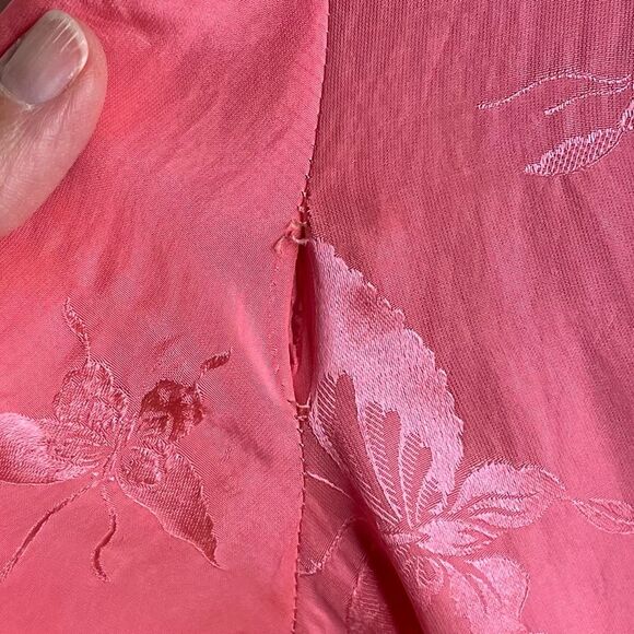 Dynasty Robe Vintage Silk Butterfly Pattern Belt Vtg Pink Size Small Medium - Picture 15 of 16
